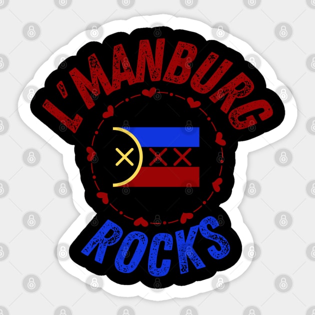 Lamnburg Rocks Distressed Sticker by The Sober Art